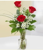 Vazo içerisinde 3 adet kırmızı gül Ankara çiçek satışı